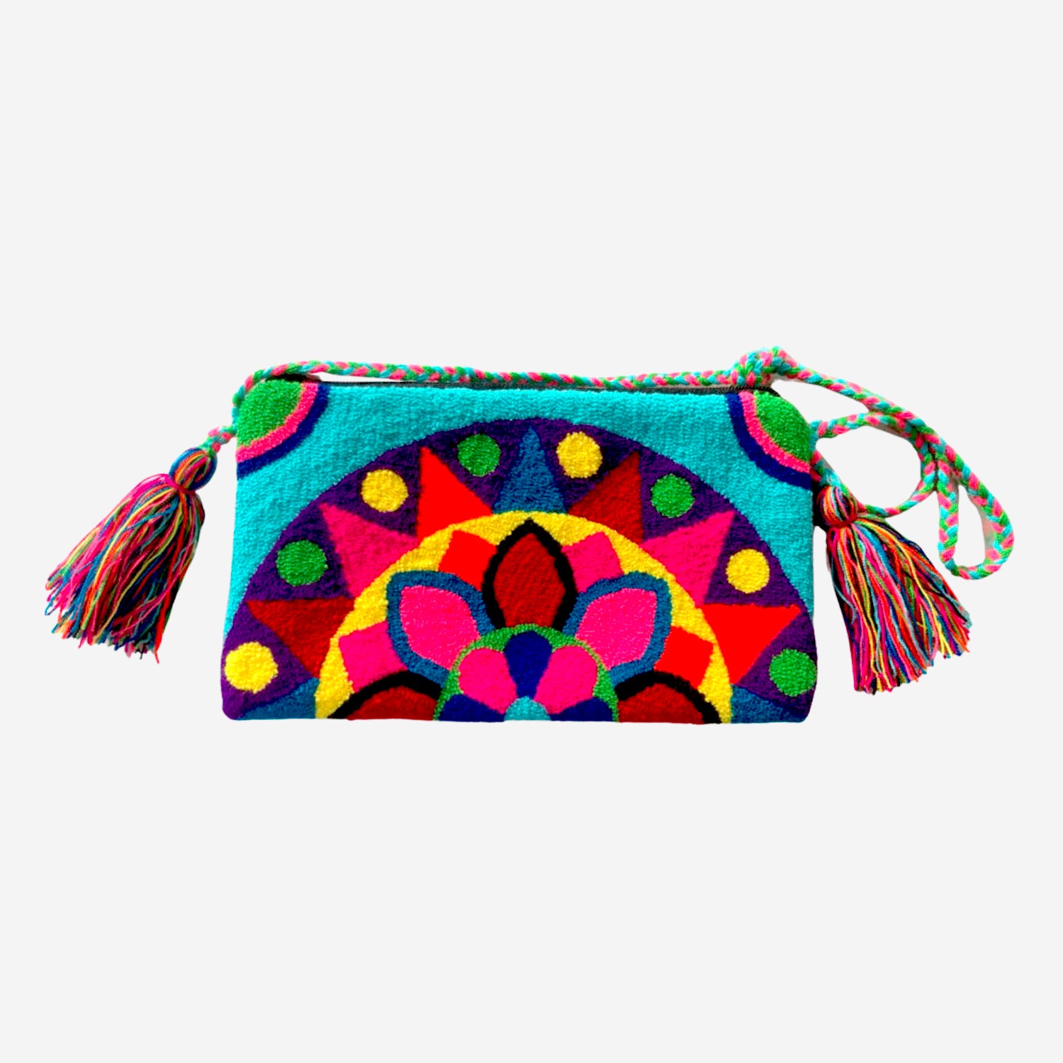 Bolso Wayuu grande color turquesa 