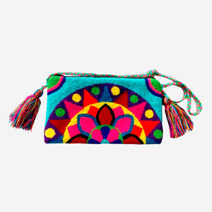 Bolso Wayuu grande color turquesa 