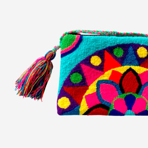 Bolso Wayuu grande color turquesa 