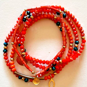 Pulseras de cristal naranja