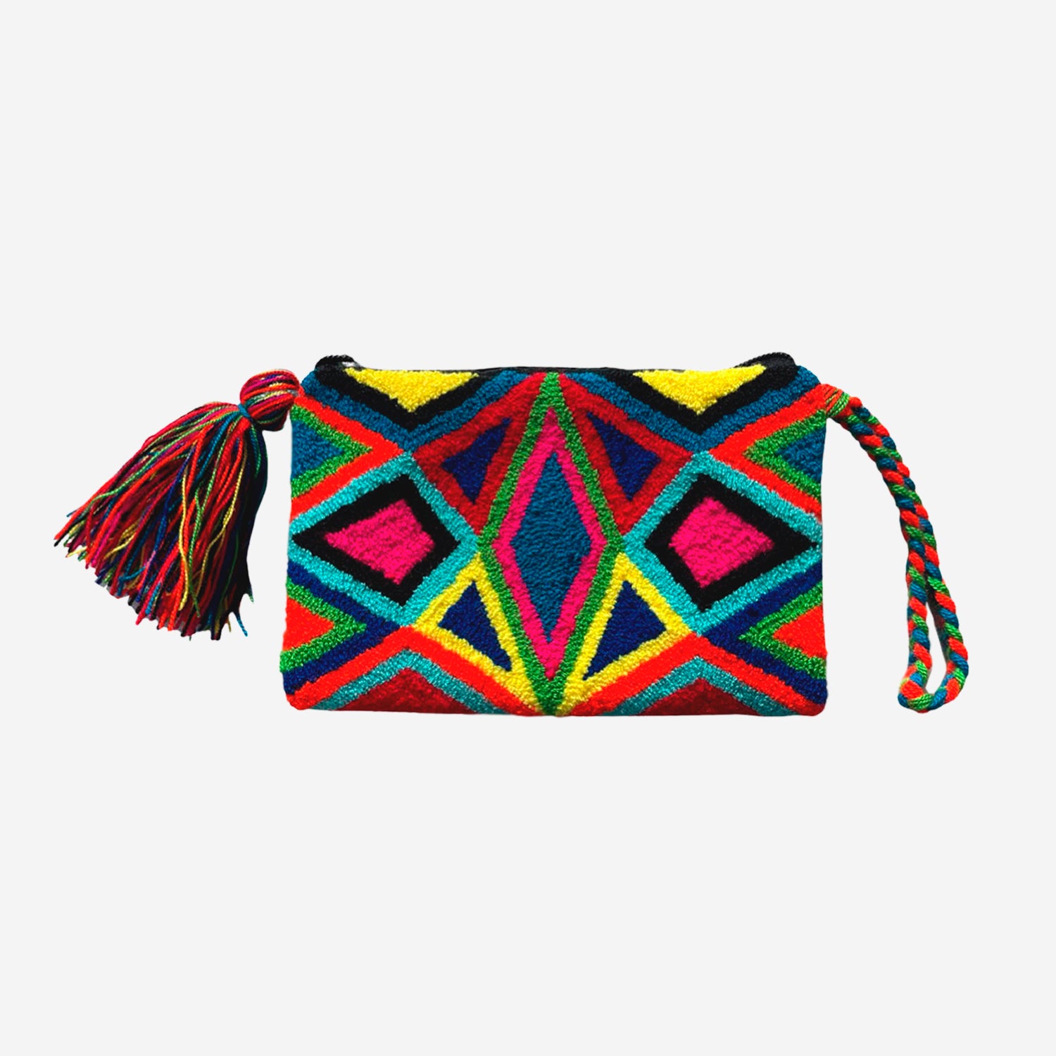 Bolso Wayuu pequeño - geométrico azul