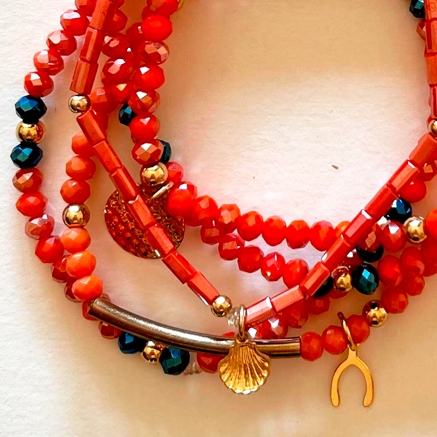 Pulseras de cristal naranja