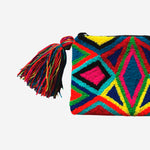 Cargar imagen en el visor de la galería, Bolso Wayuu pequeño - geométrico azul
