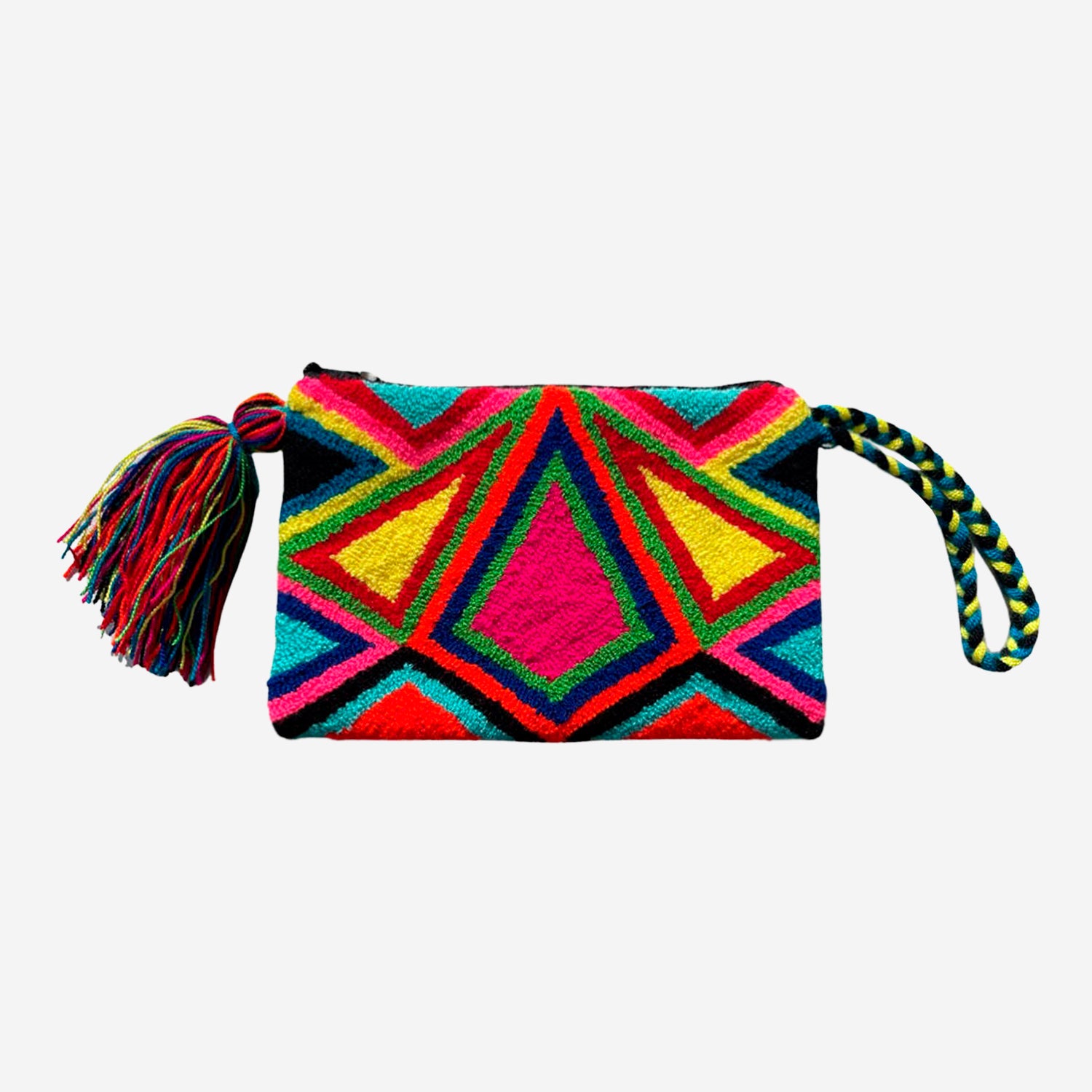 Bolso Wayuu pequeño - rosa geométrico